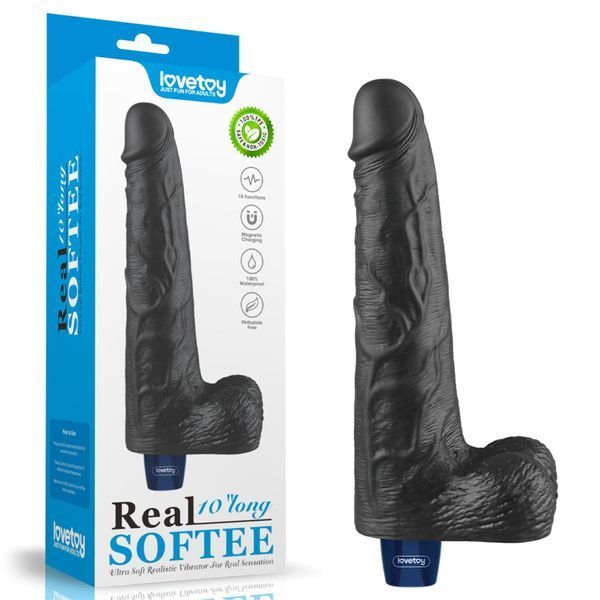 Вібратор Lovetoy Real Softee 10", 25.5 см (чорний) 212304 фото