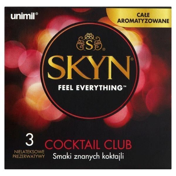 Ароматизированные презервативы Unimil Skyn Cocktail Club безлатексные, 3 шт 26446 фото