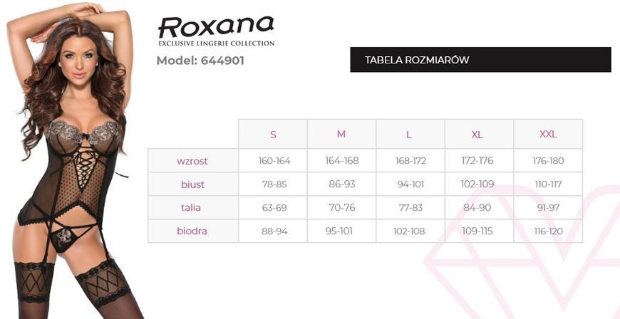 Комплект білизни Roxana 6449, S (чорний) 89958 фото