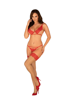 Чулки Obsessive Mellania, L/XL (красный) 28752 фото