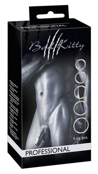Набір ерекційних кілець Bad Kitty, 5 шт (сріблястий) 40838 фото