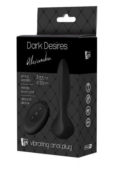 Анальна пробка Dark Desires Alexandra, 13.3 см (чорний) 78800 фото