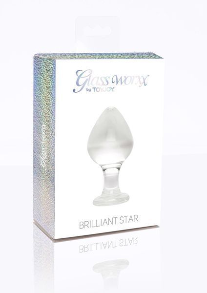 Анальна пробка Glass Worxx Brilliant Star, 9 см (прозорий) 54616 фото