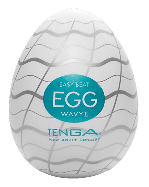 Мастурбатор яйцо Tenga Egg Wavy II, (голубой) 15425 фото