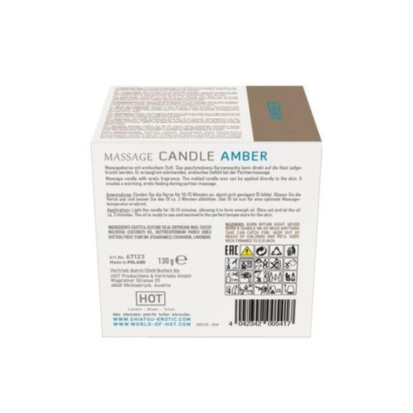 Масажна свічка Hot Shiatsu Massage Candle Amber, 130 г 79364 фото