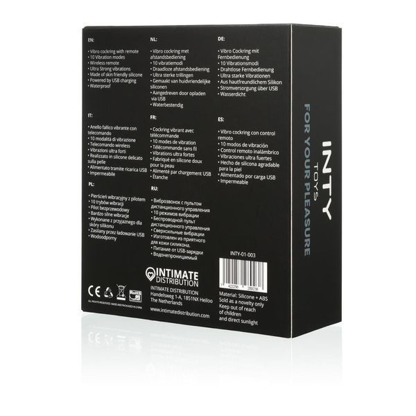 Виброкольцо INTY Toys Crave, 9.5 см (черный) 87354 фото
