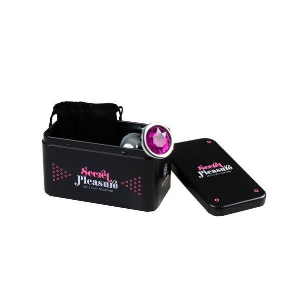 Анальная пробка Secret Play Metal Butt Plug Fuchsia M, 8,5 см (фуксия) 36744 фото