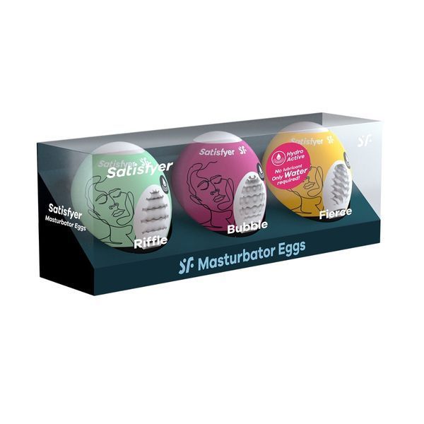 Набор мастурбаторів Satisfyer Masturbator Egg Set, 3 шт (білий) 71860 фото