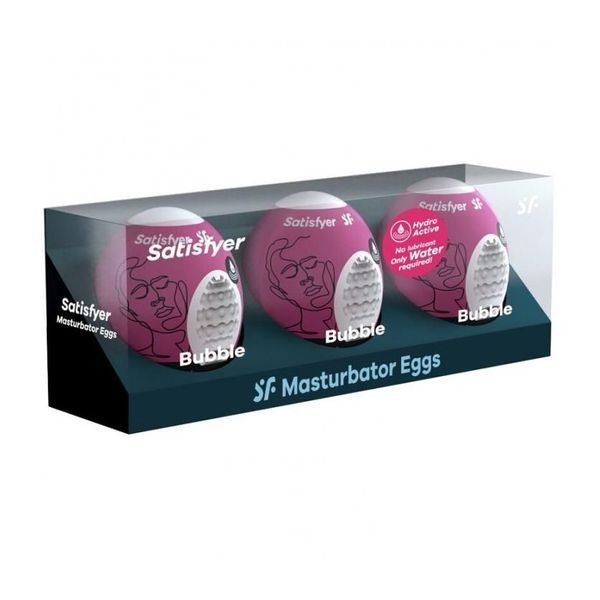 Набір мастурбаторів Satisfyer Masturbator Egg 3er Set Bubble, 3 шт (білий) 27130 фото