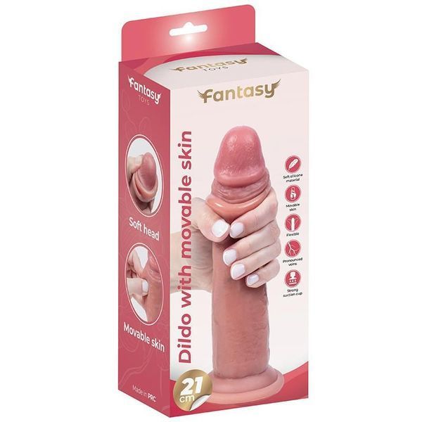 Фаллоимитатор Fantasy movable foreskin, 21 см (телесный) 229524 фото