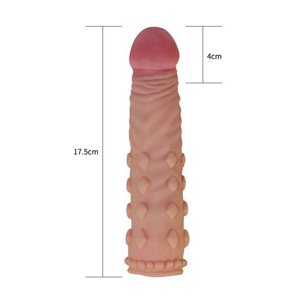 Насадка на пеніс Lovetoy Pleasure X-Tender Series, 17,5 см (тілесний) 43882 фото