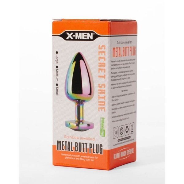 Анальна пробка Secret Shine Rainbow X-Men, 7,1 см (мульті) 46356 фото