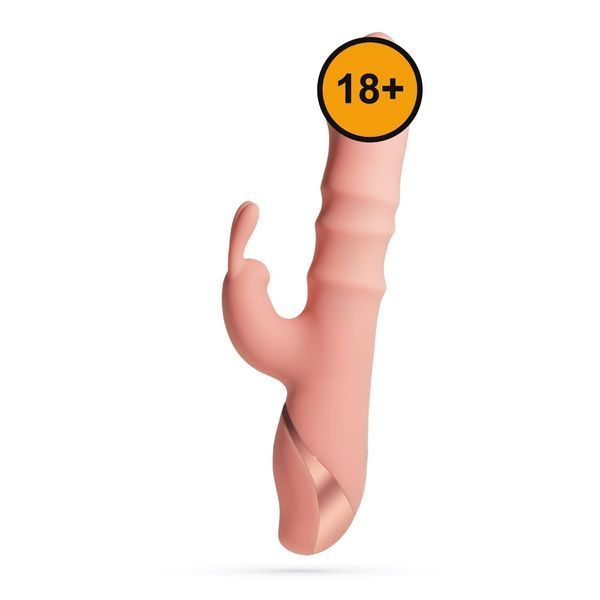 Вібратор-кролик Crushious Ringlord, 24 см (персиковий) 210852 фото