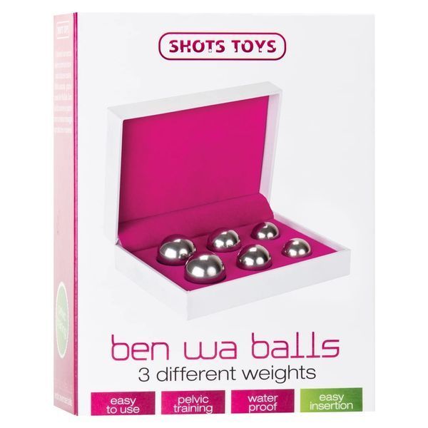 Вагінальні кульки ShotsToys Ben Wa Balls Set, набір з 3 кульок (сріблястий) 46393_EU фото