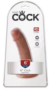 Фаллоимитатор King Cock 6", 17 см (коричневый) 52238 фото