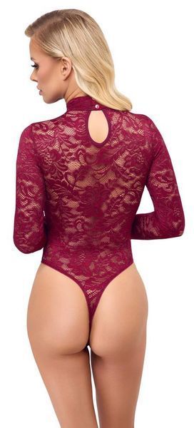 Боді Cottelli Collection Lace, S (бордовий) 62394 фото