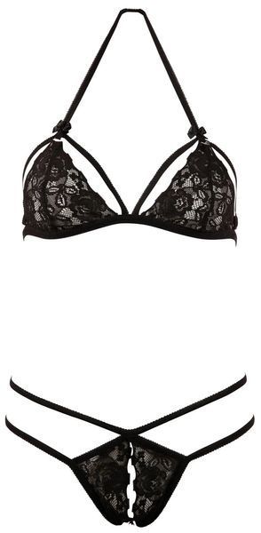 Эротический комплект Cottelli Collection Lace, L (черный) 82532 фото