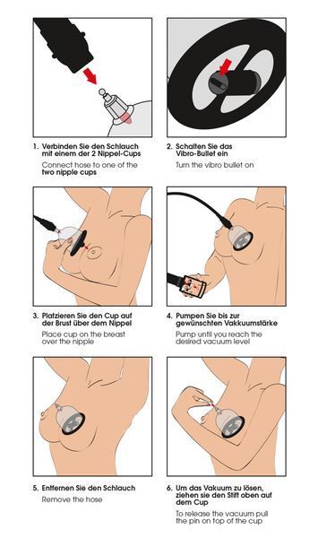 Вакуумная помпа Bad Kitty Vibrating Nipple Cup, 46 см (прозрачный) 82082 фото