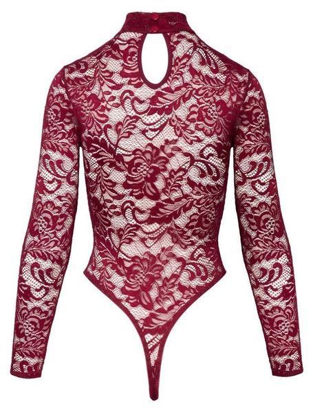 Боді Cottelli Collection Lace, S (бордовий) 62394 фото