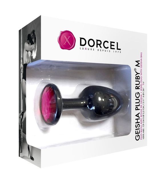 Анальная пробка с кристаллом Dorcel Geisha Plug Ruby M, 8 см (розовый) 25674 фото