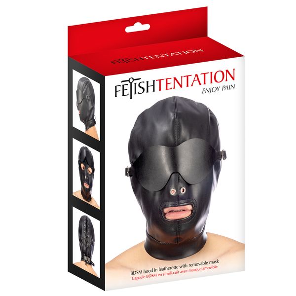 Маска Fetish Tentation Enjoy Pain BDSM Hood With Mask, (черный) 18104 фото