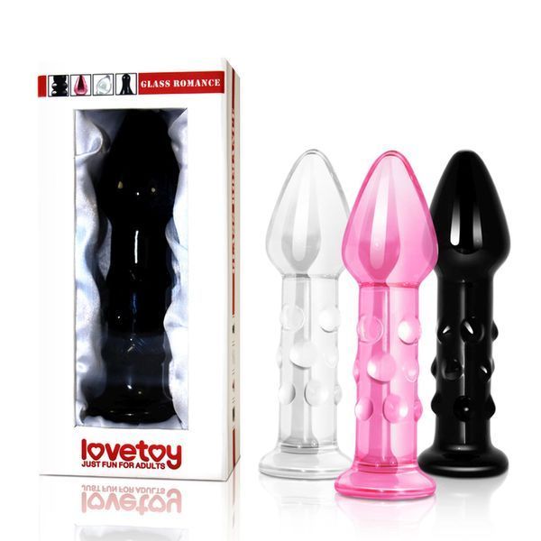Анальна пробка Lovetoy Glass Romance 5.5", 14 см (чорний) 74698 фото