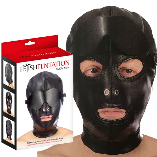 Маска Fetish Tentation Enjoy Pain BDSM Hood With Mask, (черный) 18104 фото