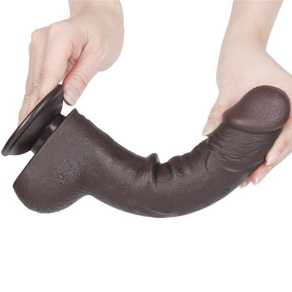 Фалоімітатор Sliding-Skin Dual Layer Dong 9.5'', 24 см (чорний) 116424 фото