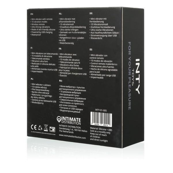 Міні-вібратор Inty Toys Pulse, 12 см (чорний) 87356 фото