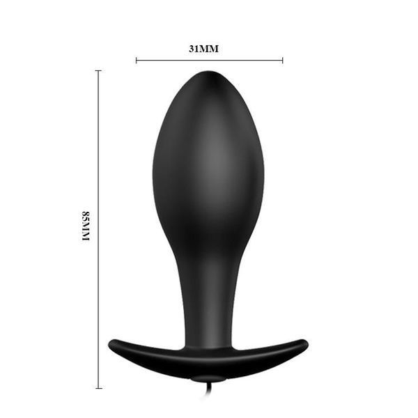 Анальна пробка Pretty Love Vibrating Butt, 7,5 см (черный) 15496 фото