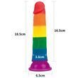Фаллоимитатор LoveToy Prider 7", 18.5 см (радужный)