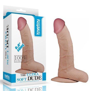Фаллоимитатор LoveToy The Ultra Soft Dude, 20 см (телесный) 28348 фото