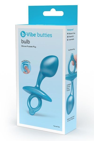 Анальна пробка B-Vibe Bulb Plug, 10.7 см (блакитний) 104362 фото