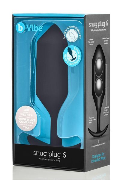 Анальна пробка B-Vibe Snug Plug 6, 16 см (чорний) 104338 фото
