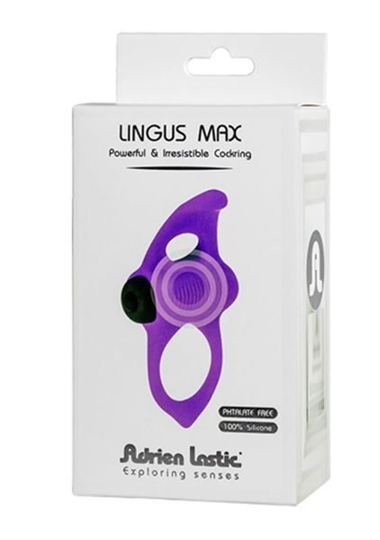Ерекційне віброкільце Adrien Lastic Lingus Max, 9.5 см (фіолетовий) 13230 фото