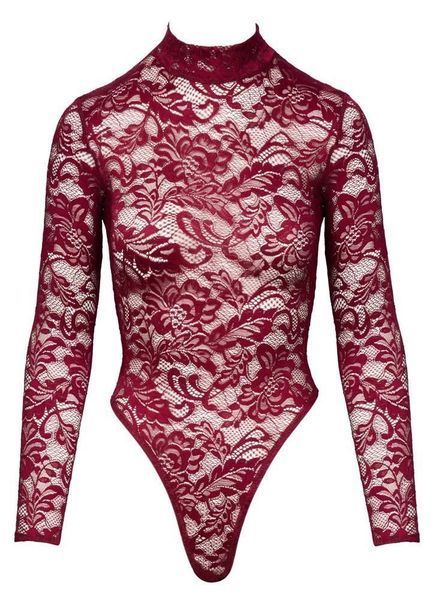 Боди Cottelli Collection Lace, M (бордовый) 62394 фото