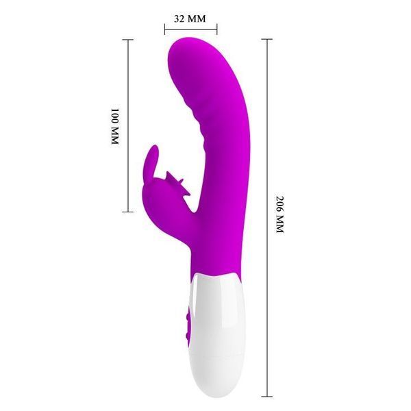 Вибратор-кролик Pretty Love Cerberus Licking Vibrator, 20,6 см (фиолетовый) 43954 фото