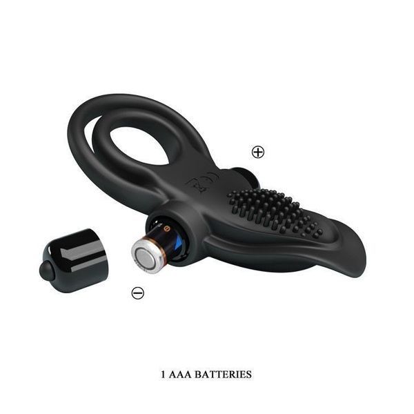 Эрекционное кольцо на пенис с вибрацией Pretty Love Vibro Penis Ring, 11,3 см (черный) 48366 фото
