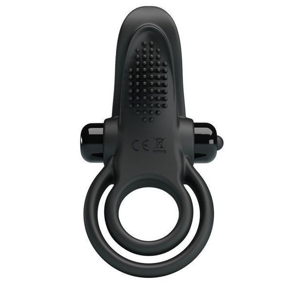Эрекционное кольцо на пенис с вибрацией Pretty Love Vibro Penis Ring, 11,3 см (черный) 48366 фото