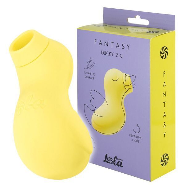 Вакуумний стимулятор клітора Fantasy Ducky, 8,3 см (жовтий) 37006 фото