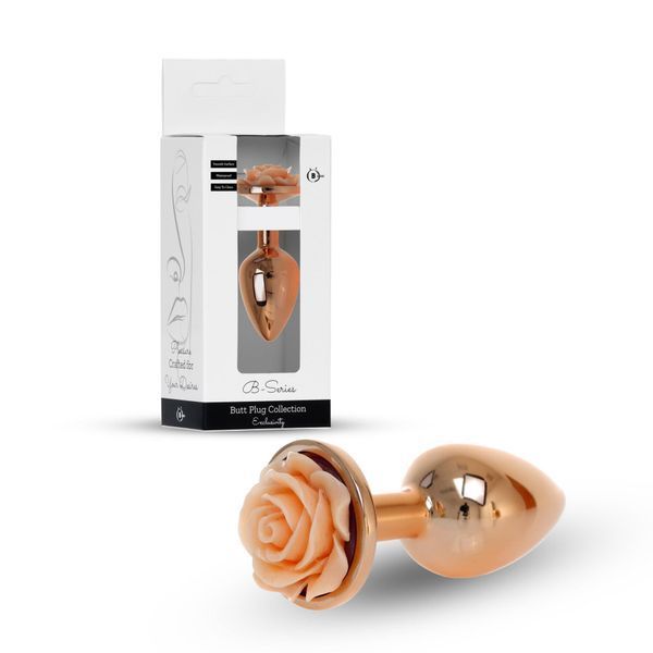 Анальная пробка B - Series HeavyFun Plug-Jewellery Red Gold, 7 см (персиковый) 50449 фото