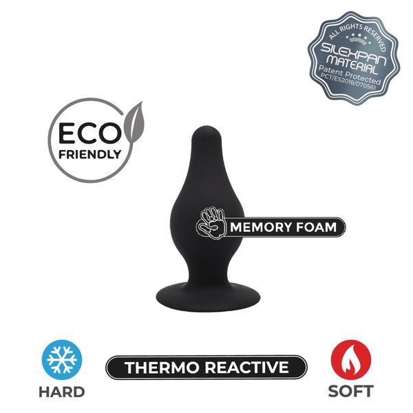 Анальна пробка SilexD Premium Silicone Plug Model 2 M, 9.3 см (чорний) 83664 фото