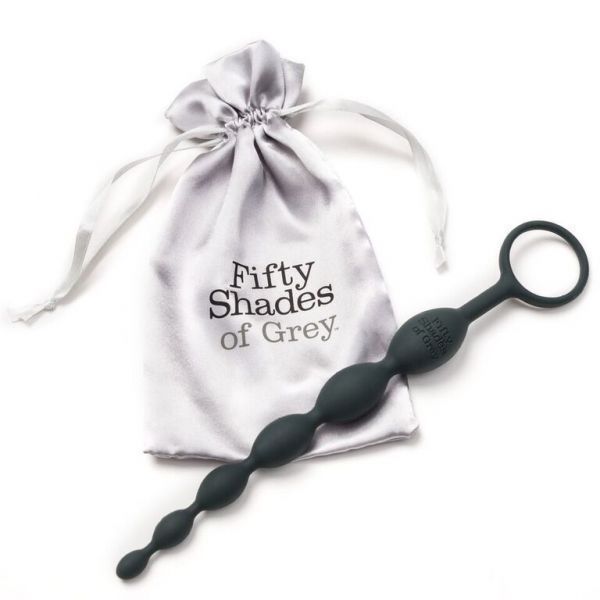 Анальний ланцюжок Fifty Shades of Grey Silicone Anal Beads, 25,4 см (чорний) 40242 фото