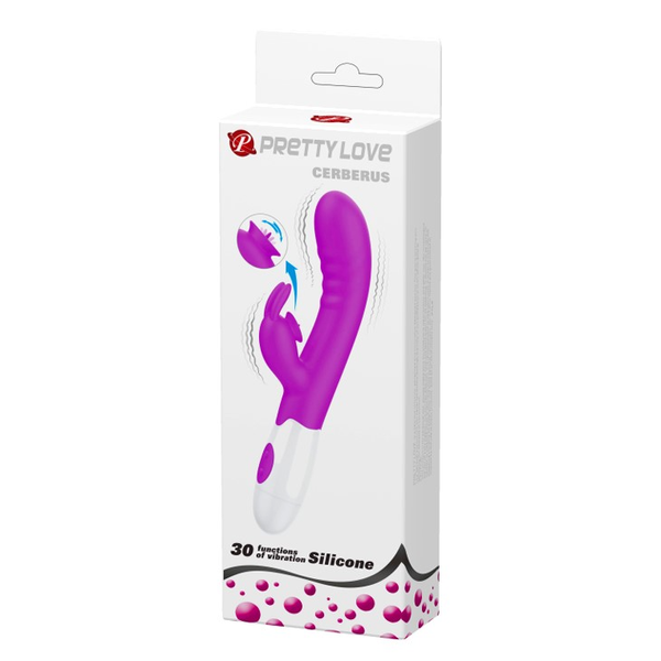 Вибратор-кролик Pretty Love Cerberus Licking Vibrator, 20,6 см (фиолетовый) 43954 фото