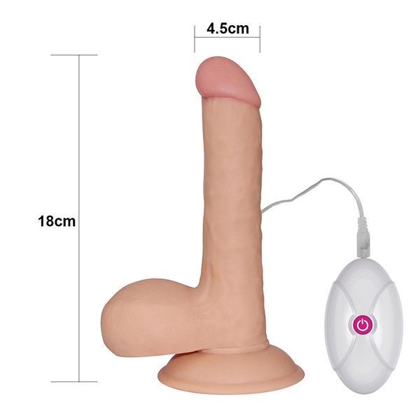 Вібратор Lovetoy The Ultra Soft Dude 7.5", 18 см (тілесний) 43888 фото