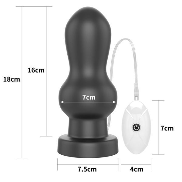 Анальная пробка с вибрацией LoveToy King Sized, 18 см (черный) 28868 фото