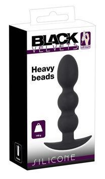 Анальная пробка Orion Black Velvets Heavy Beads, 13,3 см (черный) 13260 фото