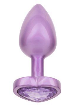 Анальна пробка Calexotics Diamond Heart Plug S, 6 см (фіолетовий) 136096 фото