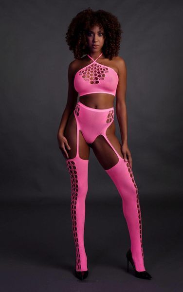 Комплект білизни Ouch! Neon, XS/XL (рожевий) 80100 фото