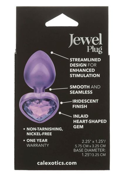 Анальная пробка Calexotics Diamond Heart Plug S, 6 см (фиолетовый) 136096 фото